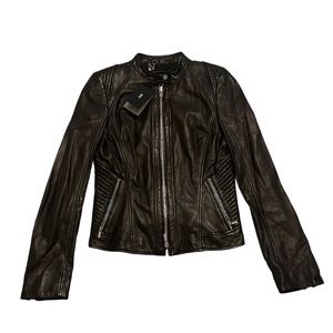 Hugo Boss Womens Leather Jacket, Size 4 Dieselstrasse 50259483